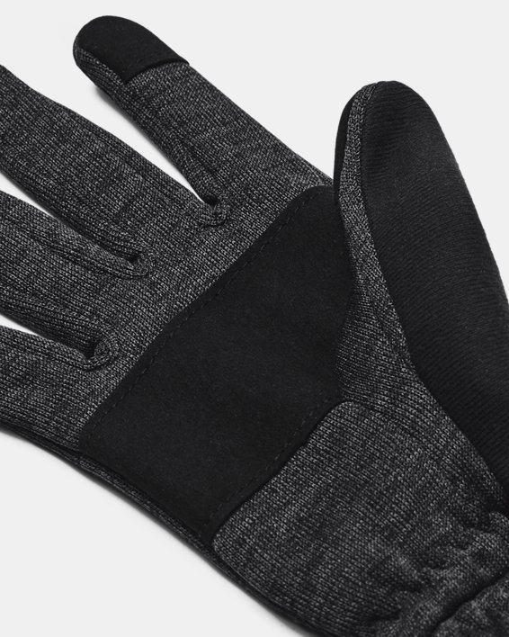 Men's UA Storm Fleece Geo Gloves, Black, pdpMainDesktop image number 2
